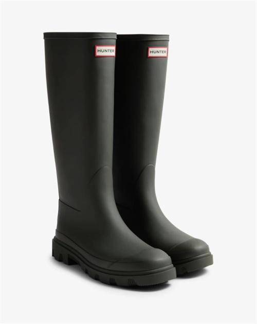 HUNTER UNISEX DOWNPOUR TALL BOOT DARK OLIVE